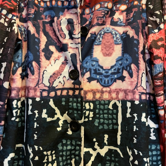 Order Plus Thin Multi-colored Button down jacket Size 3X(Fits like 1X) not lined - Picture 2 of 5
